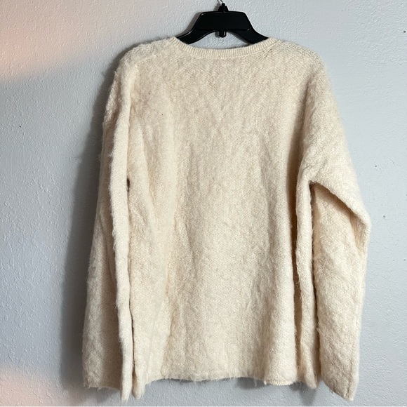 LA GRANNI Suri knitted oversized crewneck, Cream, Alpaca, Size Small - Picture 5 of 10